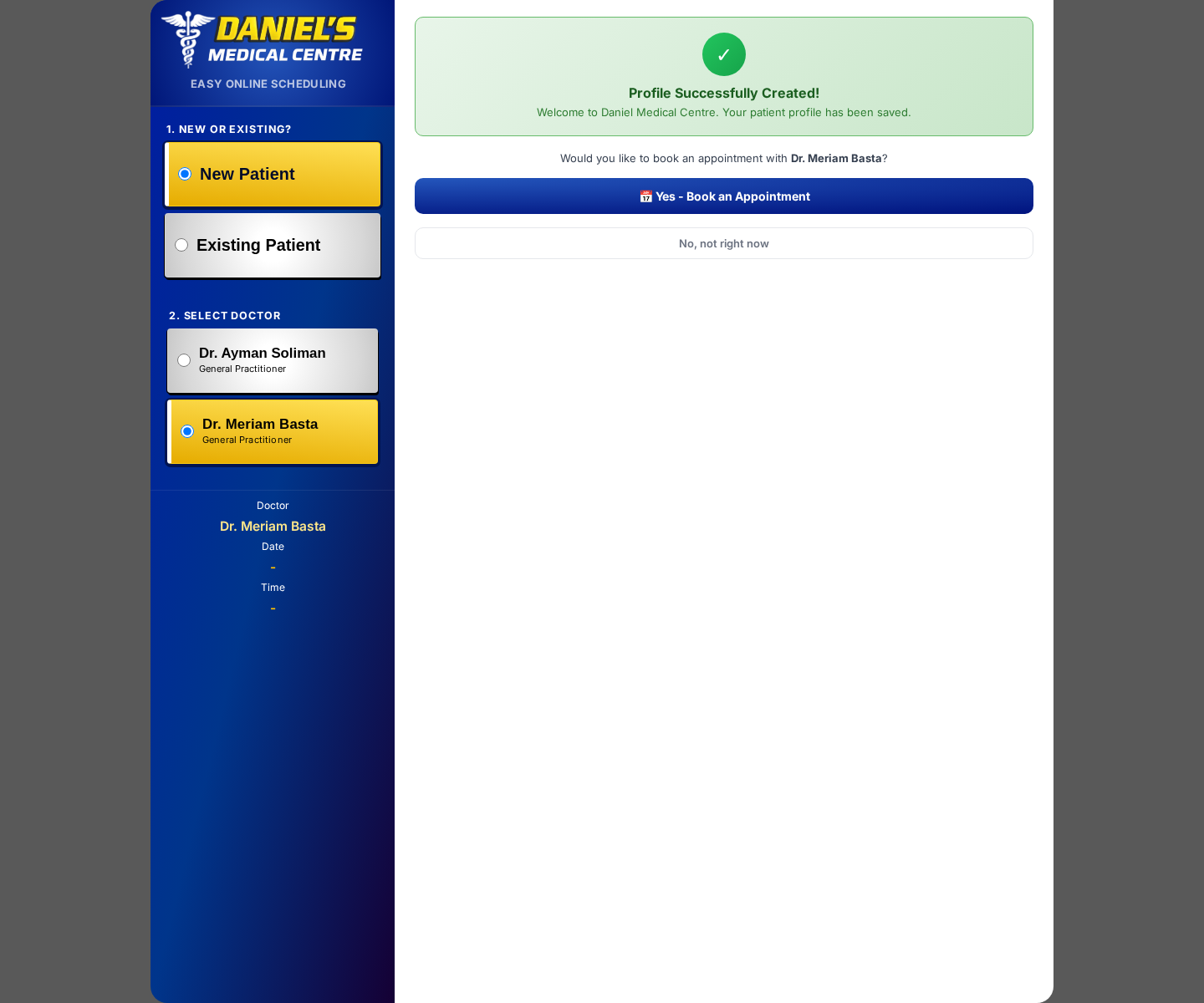 B1 Profile Successfully Created — Dr. Meriam Basta, chart 9436